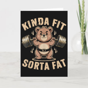 Tarjeta Bastante en Forma Algo Gordo - Oso Divertido Levan