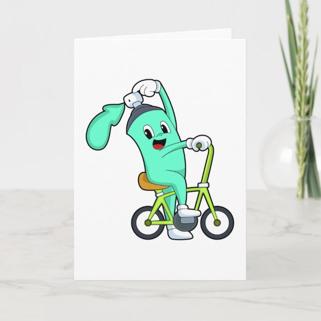 Tarjeta Bastón de spray con bicicleta (Anverso)