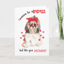 Tarjeta Bastón feliz del día de la madre por el perro de S