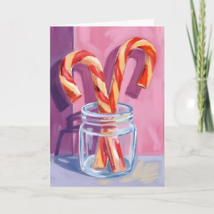 Tarjeta Bastones de Caramelo   Navidad Vintage