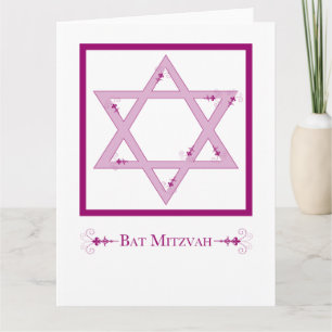 Tarjeta bat mitzvah (estrella de david elegance)