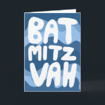 Tarjeta BAT MITZVAH Felicitaciones Personalizables Rayas O<br><div class="desc">Texto dibujado a mano por mí para ti sobre un patrón azul ondulado dibujado a mano. Agrega tu propio texto al interior de la tarjeta. Para más diseños y colores revisa mi tienda. O déjame saber si deseas algo personalizado. También tengo papel de regalo a juego y por supuesto versiones...</div>