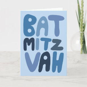 Tarjeta BAT MITZVAH Letras de burbujas modernas personaliz