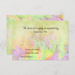 Tarjeta Bat Mitzvah Lime Green Tie Dye RSVP