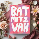 Tarjeta BAT MITZVAH Rosa Personalizable Ondas Rayas Felici<br><div class="desc">Texto dibujado a mano por mí para ti sobre un patrón rosa ondulado dibujado a mano. Agrega tu propio texto al interior de la tarjeta. Para más diseños y colores revisa mi tienda. O házmelo saber si deseas algo personalizado. También tengo papel de regalo a juego y por supuesto versiones...</div>