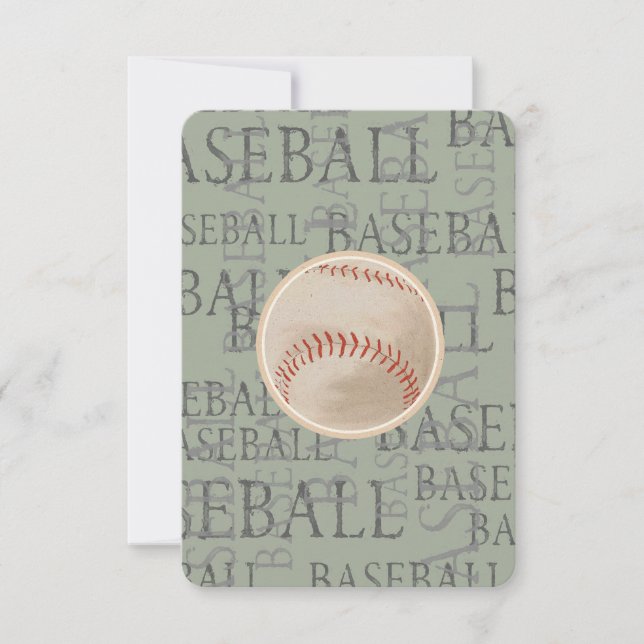 Tarjeta Bat Mitzvah RSVP Tema De Béisbol (Anverso)