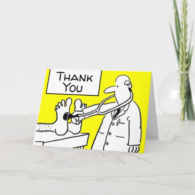 Tarjeta Bata de laboratorio y estetoscopio divertidos de a (Anverso)