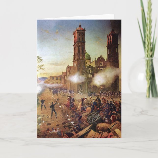 Tarjeta Batalla de Puebla Historia Mexicana (Anverso)