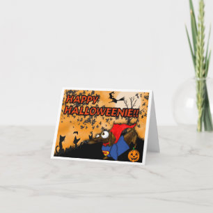 Tarjeta Batdog y Superdog de Halloween del