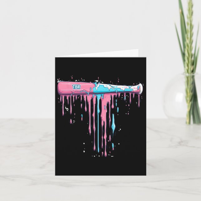 Tarjeta Bate de Béisbol Con Goteo de Sprinkles Para Juego  (Anverso)