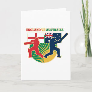 Tarjeta bateador deportivo de cricket Inglaterra vs Austra
