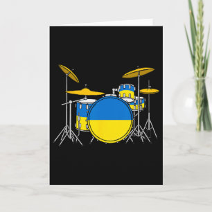Tarjeta Batería Bandera de Ucrania Ucrania Baterista Músic
