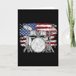 Tarjeta Baterista Conjunto de tambores Tambores Bandera de