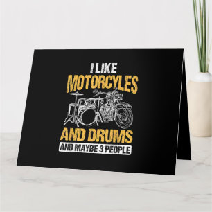 Tarjeta Baterista Tocando Me gustan las motocicletas y los