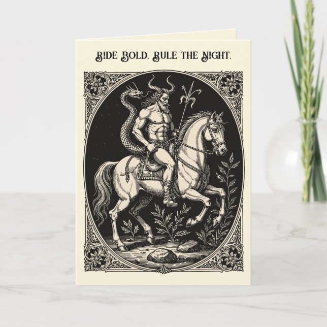 Tarjeta Bathin Guardián Cornudo de la Noche (Anverso)