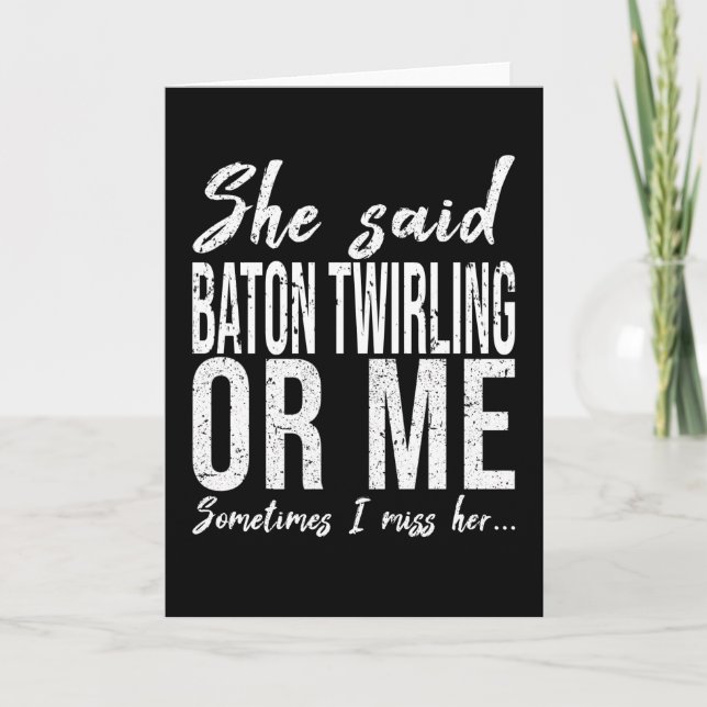 Tarjeta Baton Twirling divertido regalo deportivo (Anverso)