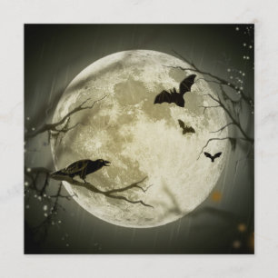 Tarjeta Bats By the Moon en Halloween