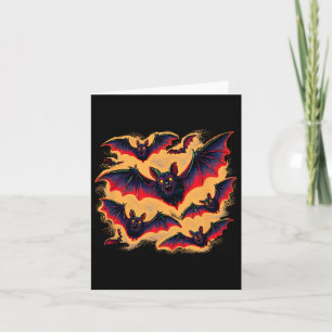 Tarjeta Bats Flying Halloween Creepy Night Fall Fun Tee