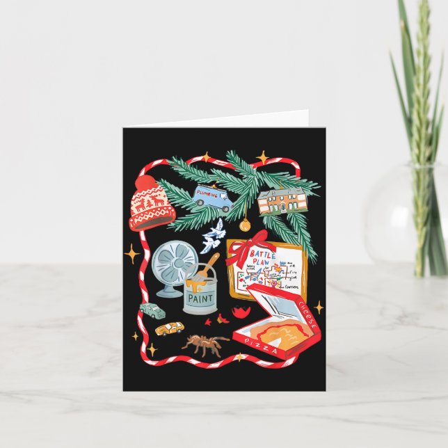 Tarjeta Battle Plan Funny Christmas Home Kids Hand Dawn Al (Anverso)