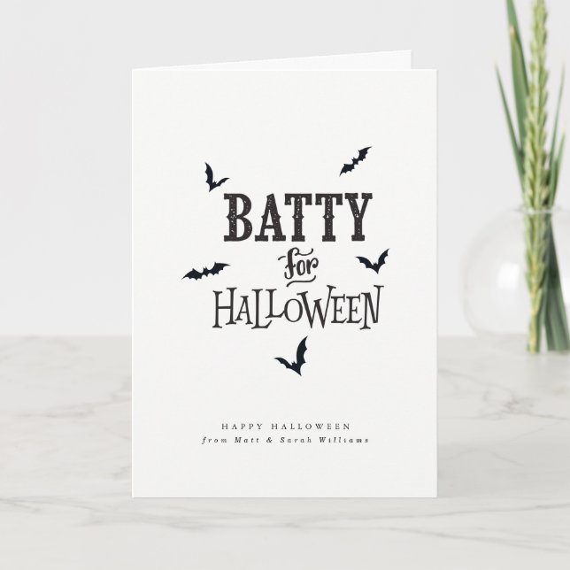 Tarjeta Batty Para Halloween (Anverso)