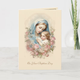 Tarjeta Bautismo Católico Niño o Niña Escritura