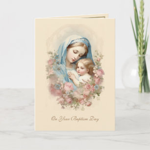 Tarjeta Bautismo Católico Niño o Niña Escritura
