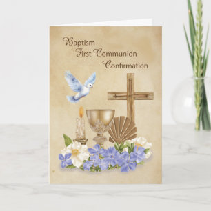 Tarjeta Bautismo Comunión Confirmación RCIA Felicitación