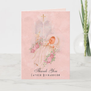 Tarjeta Bautismo Cristiano Agradecimiento al Sacerdote