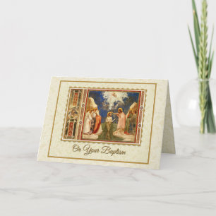 Tarjeta Bautismo de adulto de Jesús por Juan el Bautista