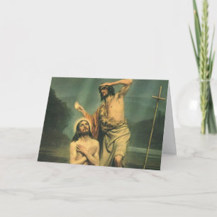 Tarjeta Bautismo de Jesucristo por Juan el Bautista