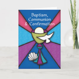 Tarjeta Bautismo de RCIA Comunión y Confirmación Felicidad