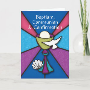 Tarjeta Bautismo de RCIA Comunión y Confirmación Felicidad