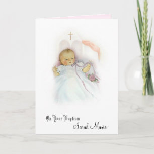 Tarjeta Bautismo Niña Cristiana Bendición