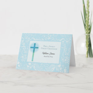 Tarjeta Bautizo del Bisnieto Felicidades Azul