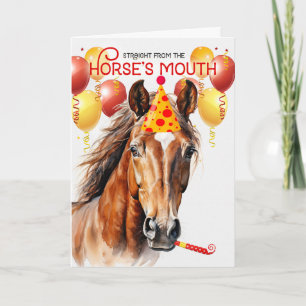 Tarjeta Bay Sorrel Horse Funny Cumpleaños