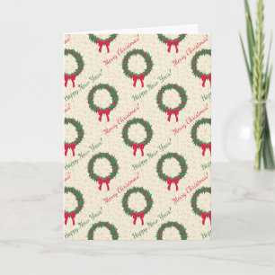 Tarjeta Bayas Rojas Acebo Feliz Navidad