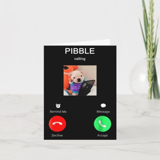 Tarjeta Bble Is Calling Funny Meme For Meme Fans Dog Lover (Anverso)