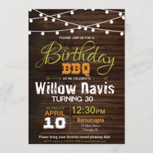 Tarjeta BBQ de cumpleaños