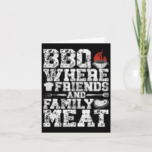 Tarjeta Bbq Donde Amigos Y Familia Carne Grill Funny Bbq