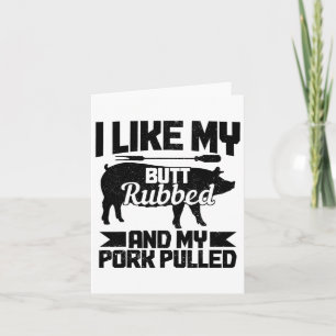 Tarjeta Bbq Grill Grilling Butt Rubbed Y Mi Porcino Pulido