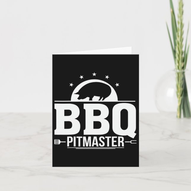 Tarjeta Bbq Pitmaster Grill Master Tee Para Amantes De Byr (Anverso)