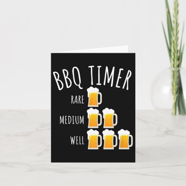 Tarjeta Bbq Timer Beer Being Funny Grill (Anverso)
