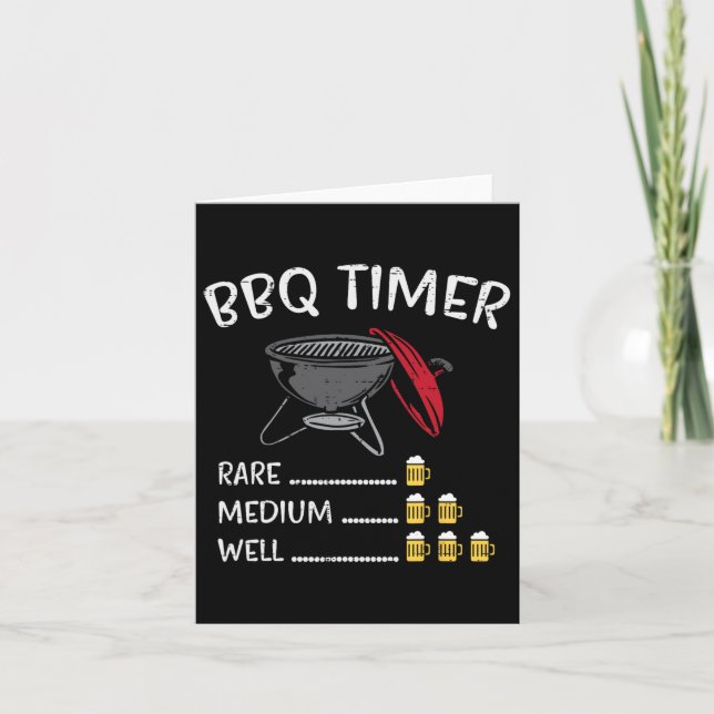 Tarjeta Bbq Timer Beer Funny Byrbecue Grill Bebe Grill (Anverso)
