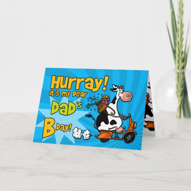 Tarjeta bd scooter cow - papá (Anverso)