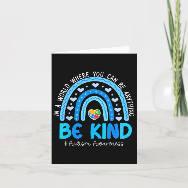 Tarjeta Be Kind Puzzle Autism Awareness Mes Teac (Anverso)