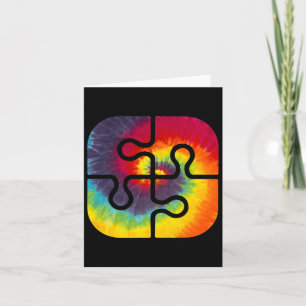 Tarjeta Be Kind Puzzle Pieces Tie Dye Cue Autism Awares
