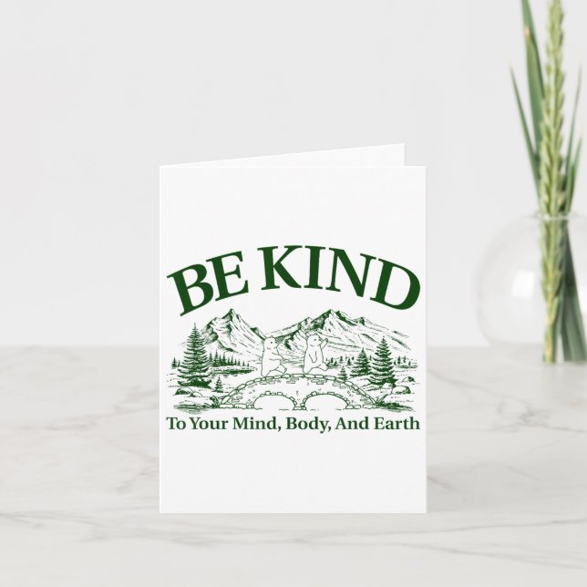 Tarjeta Be Kind To Your Mind Body And Earth Motivation  (Anverso)