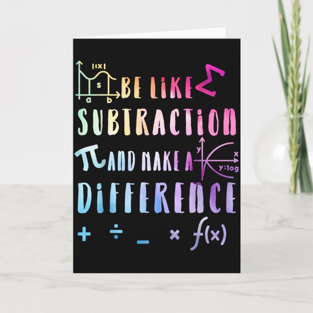 Tarjeta Be Like Subtraction Math Quote For Teachers Studen (Anverso)