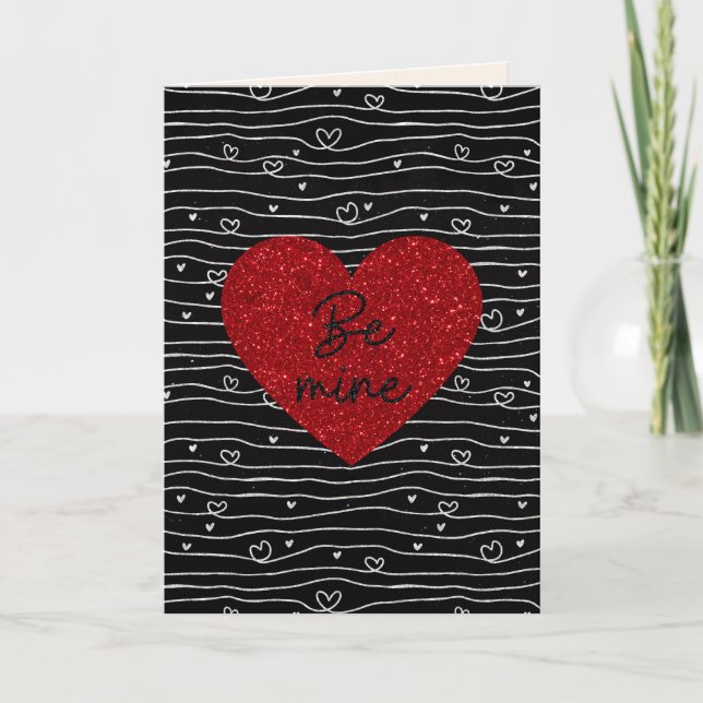 Tarjeta Be Mine Purpurina Valentine Card (Anverso)