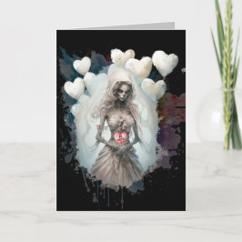 Tarjeta Be Mine Valentine Creepy Ghoul Skeleton